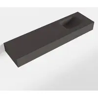Mondiaz LEX Dark_grey vrijhangende solid surface wastafel 110cm. Positie wasbak rechts