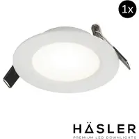 Hasler Inbouwspot Häsler Toscana Incl. Fase Aansnijding Dimbaar 9.2 cm 4 Watt Helder Wit RVS Wit Set 1x