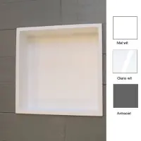 Luca Inbouwnis Sanitair 29.5x29.5x8 cm Solid Surface Mat Wit
