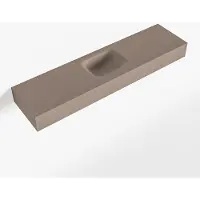 Mondiaz lex smoke vrijhangende solid surface wastafel 120 cm. Positie wasbak midden