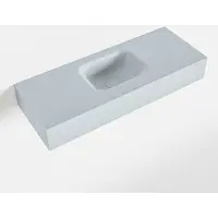Mondiaz LEX Clay vrijhangende solid surface wastafel 80cm. Positie wasbak midden