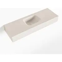 Mondiaz lex linen vrijhangende solid surface wastafel 90 cm. Positie wasbak midden