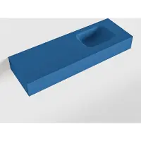 Mondiaz lex jeans vrijhangende solid surface wastafel 90 cm. Positie wasbak rechts