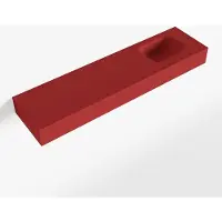 Mondiaz LEX Fire vrijhangende solid surface wastafel 120cm. Positie wasbak rechts