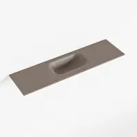 Mondiaz eden smoke solid surface inleg wastafel voor toiletmeubel 80 cm. Positie wasbak midden