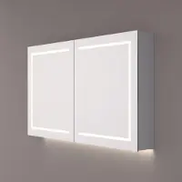 HiPP Spiegelkast design spk 62000 rechthoek 140x70 cm 3 deuren met verlichting incl. Spiegelverwarming en 2x stopcontact