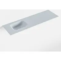 Mondiaz LEX Clay solid surface inleg wastafel voor toiletmeubel 100cm. Positie wasbak links