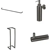 Qisani Accessoireset Flow Badkamer Geborsteld Gun Metal