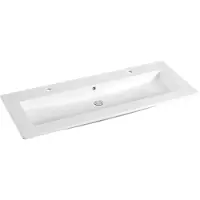 Sanilux Wastafel classic 120x47x2,5 cm keramiek wit enkel
