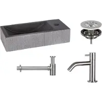 Differnz Fonteinset mix en match bombai ribble natuursteen 38x18x8 cm