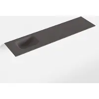 Mondiaz LEX Dark_grey solid surface inleg wastafel voor toiletmeubel 120cm. Positie wasbak links