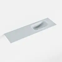 Mondiaz eden clay solid surface inleg wastafel voor toiletmeubel 80 cm. Positie wasbak rechts