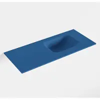 Mondiaz lex jeans solid surface inleg wastafel voor toiletmeubel 70 cm. Positie wasbak rechts