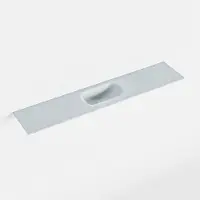 Mondiaz eden clay solid surface inleg wastafel voor toiletmeubel 110 cm. Positie wasbak midden