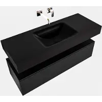 Boss & Wessing Badkamermeubel bws ibiza 120 cm solid surface wastafel mat zwart