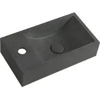 Sapho Fontein crest 40x22 cm kraangat links met waste zwart graniet