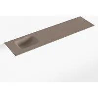 Mondiaz lex smoke solid surface inleg wastafel voor toiletmeubel 120 cm. Positie wasbak links