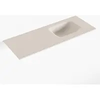 Mondiaz lex linen solid surface inleg wastafel voor toiletmeubel 80 cm. Positie wasbak rechts