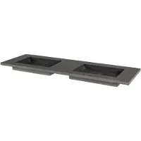 Forzalaqua Wastafel Helsinki Hardsteen Gefrijnd Met 2 Kraangaten 160,5x51,5x9,5 cm