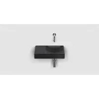 Clou vale fontein zonder kraangat met geïntegreerde afvoer zwart mat keramiek 38 cm