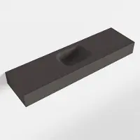 Mondiaz lex dark_grey vrijhangende solid surface wastafel 110 cm. Positie wasbak midden