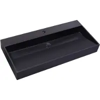 Sanilux Wastafel quartz trend 100x47x12 cm keramiek mat zwart