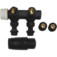 Sanilux Radiator aansluitset thermostatisch midden haaks mat zwart