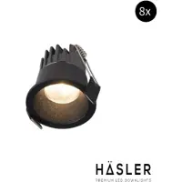 Hasler Inbouwspot Häsler Canco Incl. Fase Aansnijding Dimbaar 5 cm 3.6 Watt Warm Wit Set 8x