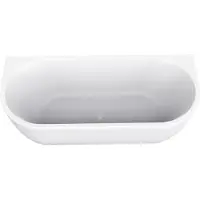 Wiesbaden Half vrijstaande whirlpool zenn 180x80x58 cm luchtsysteem met rvs jets mat wit