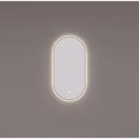 HiPP Spiegel design spv 13900 bl ovaal met verlichting incl. Spiegelverwarming mat zwart frame