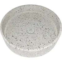 Sanimex Opbouw wastafel crystal beton rond terrazzo wit