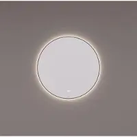 HiPP Spiegel design spv 13500 rond 60x60 cm met frame mat zwart met verlichting incl. Spiegelverwarming