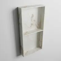 Mondiaz easy nis 59,5x29,5 cm in solid surface kleur frappe. 2 vakken geschikt voor in- of opbouw