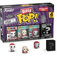 Funko POP! The Nightmare Before Christmas Santa Jack Skellington, Sandy Claws, Sally Sewing + Mystery Figure (Bitty Pop! 4 Pack)