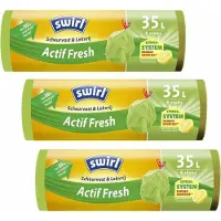 Swirl 3x Vuilniszakken met Trekband Geparfumeerd Actif Fresh 35 liter 9 stuks