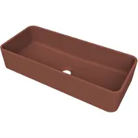 Arcqua case opbouw waskom rechthoek 60x26 mat terracotta