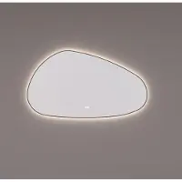 HiPP Spiegel design spv 13600 organisch 140x80 cm met frame mat zwart met verlichting incl. Spiegelverwarming