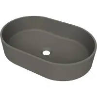 Arcqua case opbouw waskom ovaal 55x36 mat quartz grijs