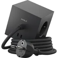 Avolt Square 1 stopcontact met USB-C 30W 1,8 m Stockholm black