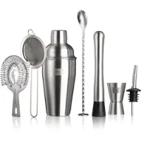 VacuVin Vacu Vin Cocktailset Plus – 7-delig – RVS – Cocktailshaker 550 ml – Complete Barset