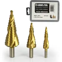 Mar-pol Stappenboor set 4-12mm 4-20mm 6-30mm HSS 4241 staal - Trappenboor - Spiraalboor set