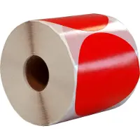DULA 500 Etiketten Rond Rood 80 mm op Rol - Sluitzegel - Markeringspunten - Blanco ronde stickers -