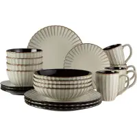 MÄSER Combi Set CONFINO 20-delig Serviesset in Beige - Compleet Eetservies voor 4 Personen - Keramisch Serviesgoed met Borden, Kommen en Schalen - 10 kg Gewicht