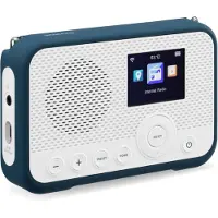 Sangean WFR-39 Zakradio met internetradio Internet, DAB, VHF (FM) Internetradio, FM, WiFi Spotify, Wekfunctie, Oplaadbaar Wit, Blauw