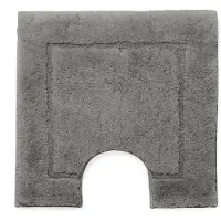 Casilin WC-mat Antislip Orlando - 59x59cm - Met Uitsparing - Vierkante Badmat - Waterabsorberend - Wasbaar en Sneldrogend - Acryl - Grijs, Mouse