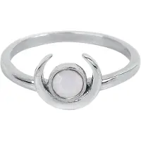 EtNox - Gothic Ring - Maan - voor Vrouwen - zilverkleurig - Maat 62