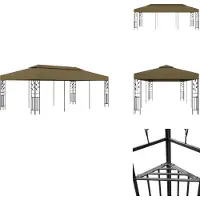 vidaXL Paviljoen 6x3 meter, taupe kleur, 180 g/m² - Paviljoenen & Partytenten