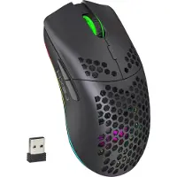 HxSJ T66 - Draadloze Gaming Muis - Computermuizen - Ultra licht - RGB Verlichting - Zwart