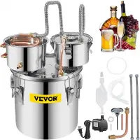 Vevor Still Distiller 21 L Alcohol Distiller Moonshine Still 40 x 40 x 37 cm Moonshine Wijn Still Distiller Gemaakt van Roestvrij Staal en Rood Koper voor het Distilleren van Fruitwijn