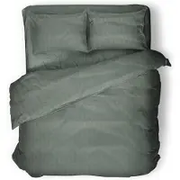 Eleganzzz Dekbedovertrek Hotel Kwaliteit Satijn Streep - olive green 140x200/220cm